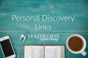 Personal Discovery Links VickiTillmanCoaching.com Photo of a journal, cup of coffee and earbuds to set the atmosphere for personal discovery.